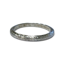 Vintage 18k White Gold Engraved Band Size 7