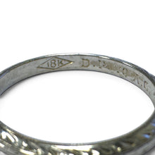 Vintage 18k White Gold Engraved Band Size 7