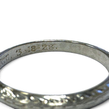 Vintage 18k White Gold Engraved Band Size 7