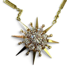 Vintage 2 Carat Old Mine Cut Diamond Brooch Conversion Necklace