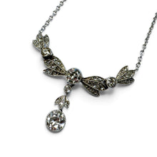 Vintage Platinum 1.1 Carat Diamond Bow Necklace
