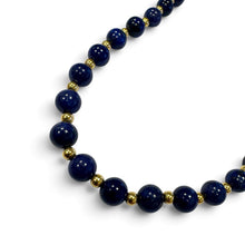 Vintage Lapis & 14K Gold Bead Necklace