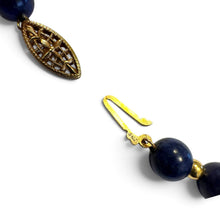 Vintage Lapis & 14K Gold Bead Necklace