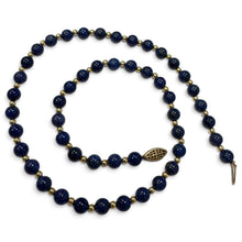 Vintage Lapis & 14K Gold Bead Necklace
