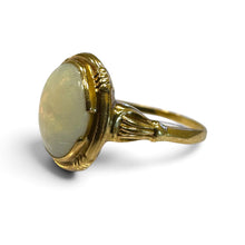 Vintage White Opal Cocktail Ring 10K Rose Gold