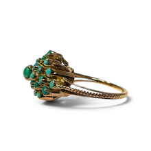 Vintage 10K Rose Gold Turquoise Cluster Ring