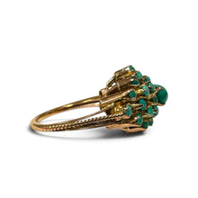 Vintage 10K Rose Gold Turquoise Cluster Ring