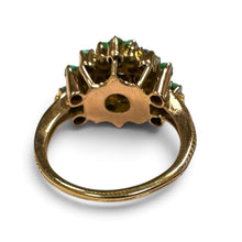 Vintage 10K Rose Gold Turquoise Cluster Ring