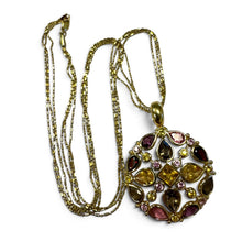 Vintage Mixed Gemstone Necklace 14K Yellow Gold