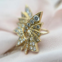 Vintage Retro Star Burst Style Cluster Earrings 14K Yellow Gold