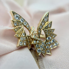 Vintage Retro Star Burst Style Cluster Earrings 14K Yellow Gold