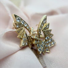 Vintage Retro Star Burst Style Cluster Earrings 14K Yellow Gold