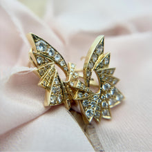 Vintage Retro Star Burst Style Cluster Earrings 14K Yellow Gold