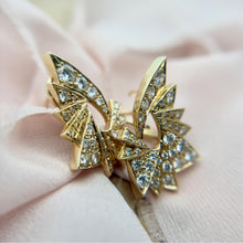 Vintage Retro Star Burst Style Cluster Earrings 14K Yellow Gold