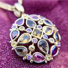 Vintage Mixed Gemstone Necklace 14K Yellow Gold
