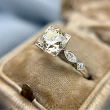 Vintage 1.96 Carat Old European-cut Diamond Engagement Ring GIA