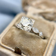 Vintage 1.96 Carat Old European-cut Diamond Engagement Ring GIA