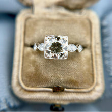 Vintage 1.96 Carat Old European-cut Diamond Engagement Ring GIA