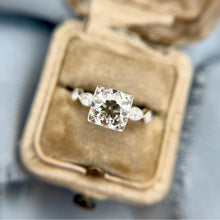 Vintage 1.96 Carat Old European-cut Diamond Engagement Ring GIA