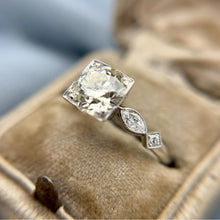 Vintage 1.96 Carat Old European-cut Diamond Engagement Ring GIA