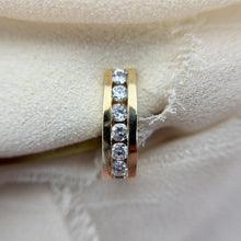 Vintage 14K Yellow Gold Diamond Huggie Earrings