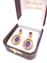 CONTEMPORARY AMETHYST AND DIAMOND DROP EARRINGS