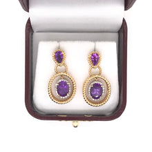 CONTEMPORARY AMETHYST AND DIAMOND DROP EARRINGS