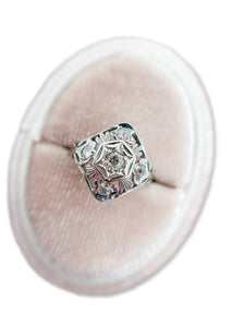 10K EDWARDIAN OLD MINE CUT DIAMOND RING