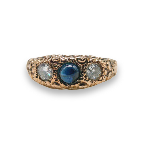 VICTORIAN DIAMOND AND SAPPHIRE RING