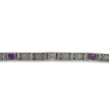 ART DECO 14K AMETHYST FILIGREE BRACELET