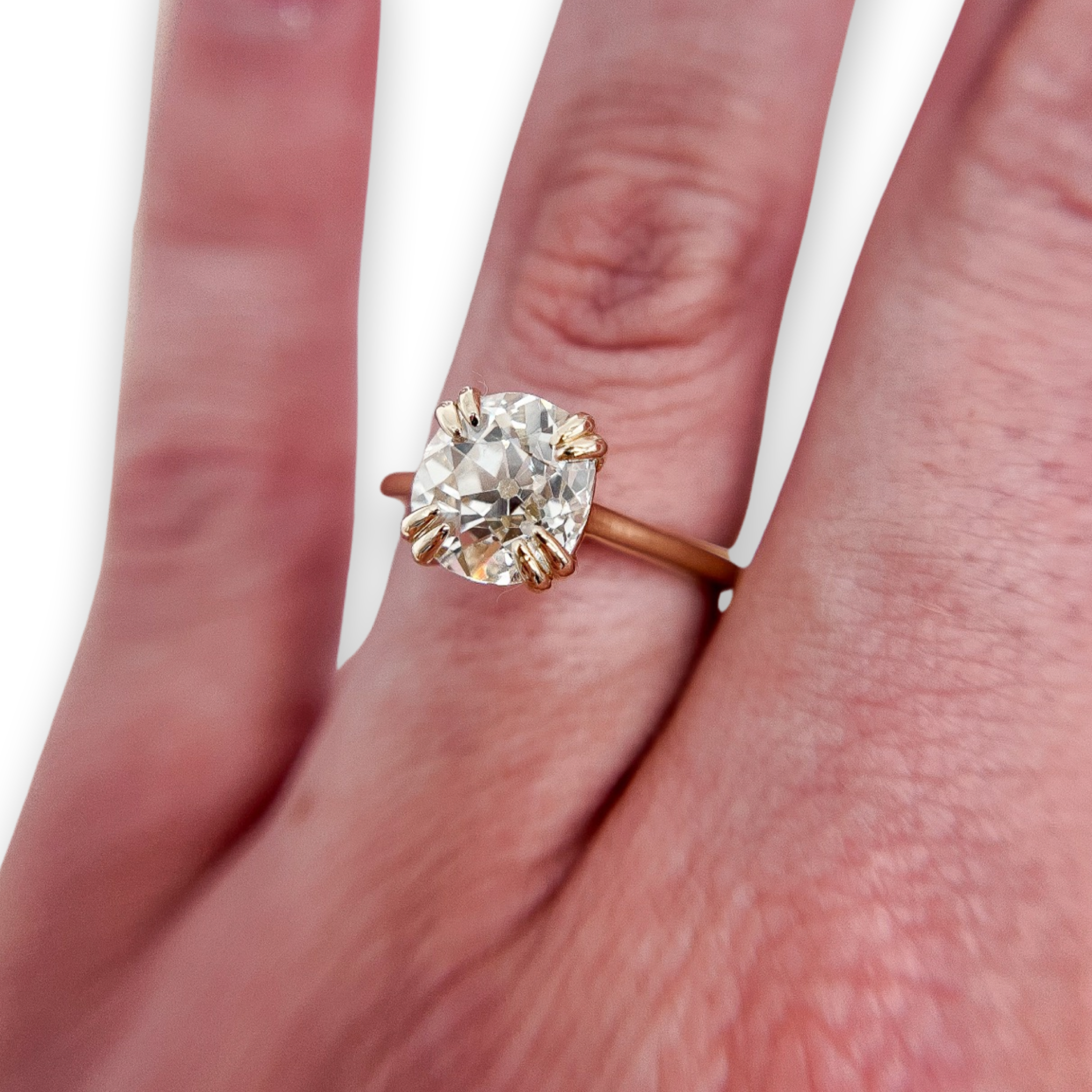 Art Deco .97 Carat Old Mine-Cut Diamond Engagement Ring - GIA J VS2