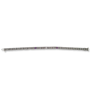 ART DECO 14K AMETHYST FILIGREE BRACELET