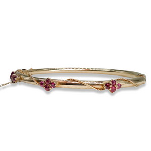 14K VICTORIAN GARNET BANGLE