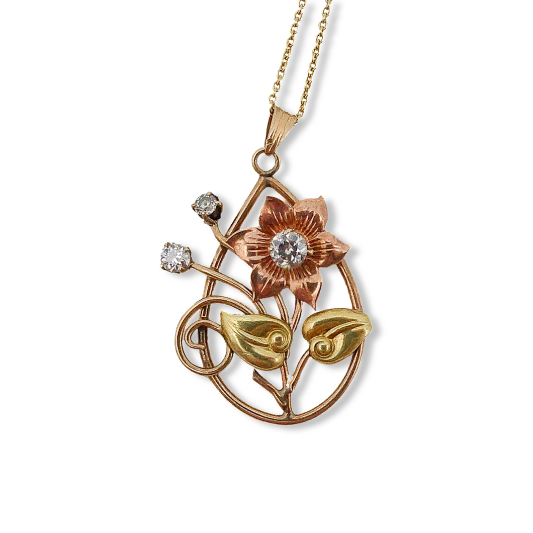 VICTORIAN TRIGOLD DIAMOND NECKLACE