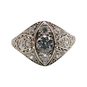 EDWARDIAN PLATINUM AND DIAMOND RING