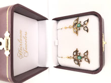 ANTIQUE VICTORIAN EMERALD AND DIAMOND IVY EARRINGS