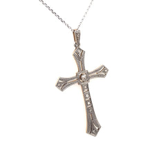 ANTIQUE ART DECO ERA ROSE CUT DIAMOND FILIGREE CROSS PENDANT