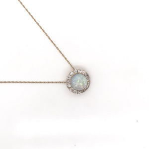 ANTIQUE VICTORIAN ERA OPAL AND DIAMOND NECKLACE
