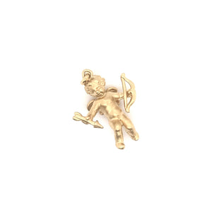 VINTAGE MID CENTURY 18K GOLD CUPID CHARM