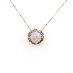 ANTIQUE VICTORIAN ERA OPAL AND DIAMOND NECKLACE