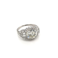 ANTIQUE ART DECO 3.20 CARAT DIAMOND PLATINUM RING