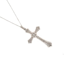 ANTIQUE ART DECO ERA ROSE CUT DIAMOND FILIGREE CROSS PENDANT