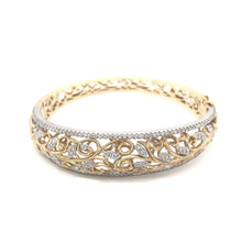 CONTEMPORARY ESTATE DIAMOND FILIGREE BANGLE BRACELET