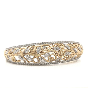 CONTEMPORARY ESTATE DIAMOND FILIGREE BANGLE BRACELET