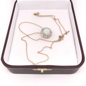 ANTIQUE VICTORIAN ERA OPAL AND DIAMOND NECKLACE