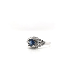 ANTIQUE ART DECO SAPPHIRE AND DIAMOND RING