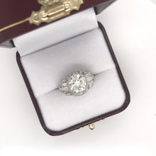 ANTIQUE ART DECO 3.20 CARAT DIAMOND PLATINUM RING