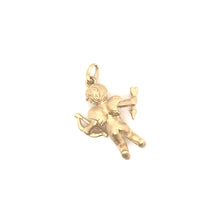 VINTAGE MID CENTURY 18K GOLD CUPID CHARM