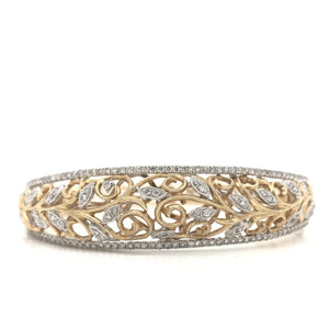 CONTEMPORARY ESTATE DIAMOND FILIGREE BANGLE BRACELET