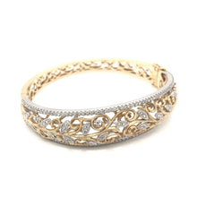 CONTEMPORARY ESTATE DIAMOND FILIGREE BANGLE BRACELET